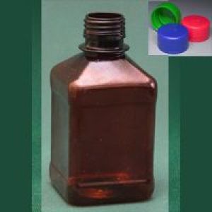 Бутылка квадратная 540 мл коричневая с крышкой с контрольным кольцом ПЭТ