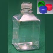 Бутылка квадратная 270 мл натуральная с крышкой с контрольным кольцом ПЭТ